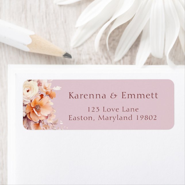 Étiquette Lavender Floral Fall Baby shower Adresse de retour (En situation)