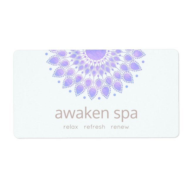 Étiquette Lavender Lotus Flower Spa naturel et beauté (Devant)
