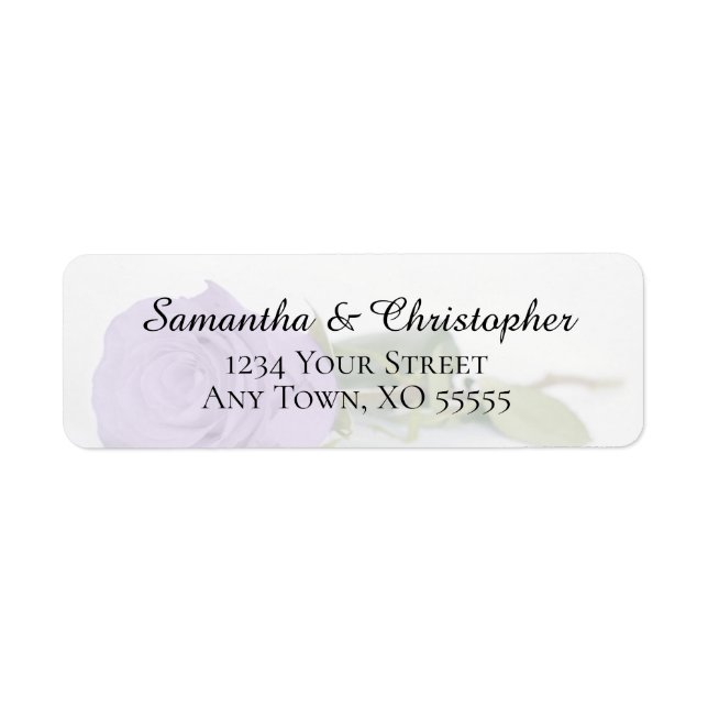 Étiquette Lavender Purple Rose Mariage Adresse de retour (Devant)