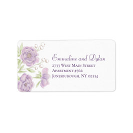 Étiquette Lavender Purple Rose Wedding Address Labels
