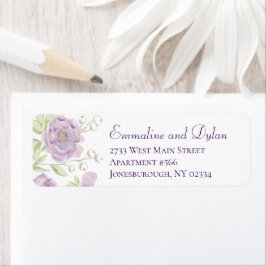 Étiquette Lavender Purple Rose Wedding Return Address Labels