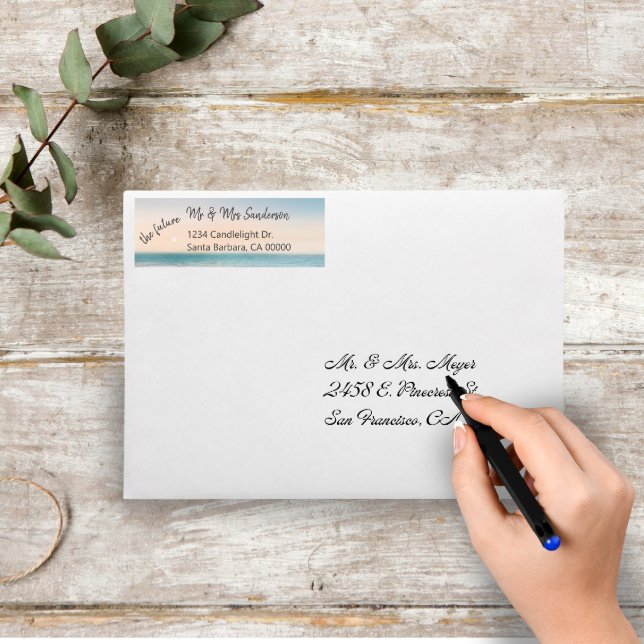 Étiquette L'avenir M. et Mme Beach Mariage Retour Adresse (Créateur téléchargé)