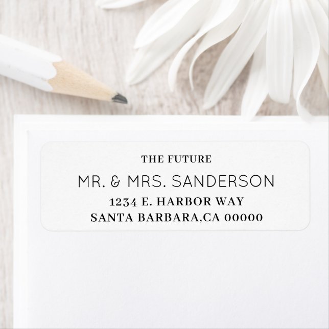 Étiquette L'avenir M. Mme White Mariage Retour Adresse (En situation)