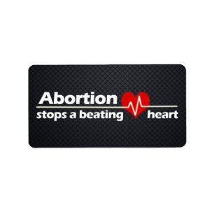 Étiquette L'avortement arrête un coeur battant, contre