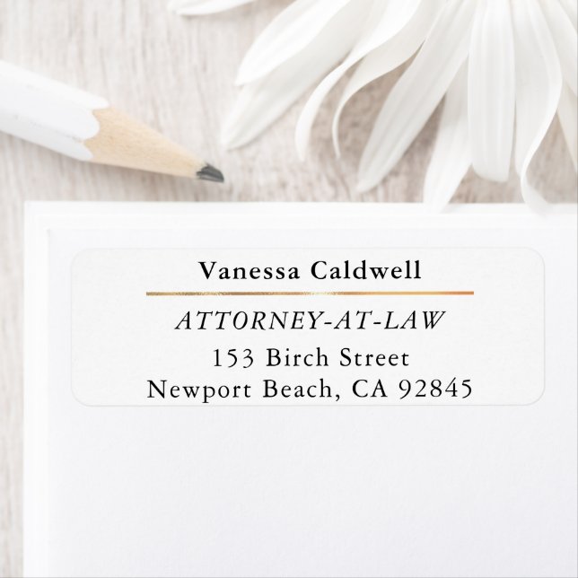 Étiquette Lawyer Attorney At Law Classy White (En situation)