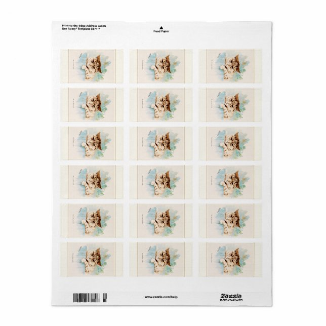 Étiquette Le chat à côté par Louis Wain (Feuille entière)