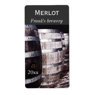 Étiquette Le chêne de vin barrels l'étiquette de bouteille