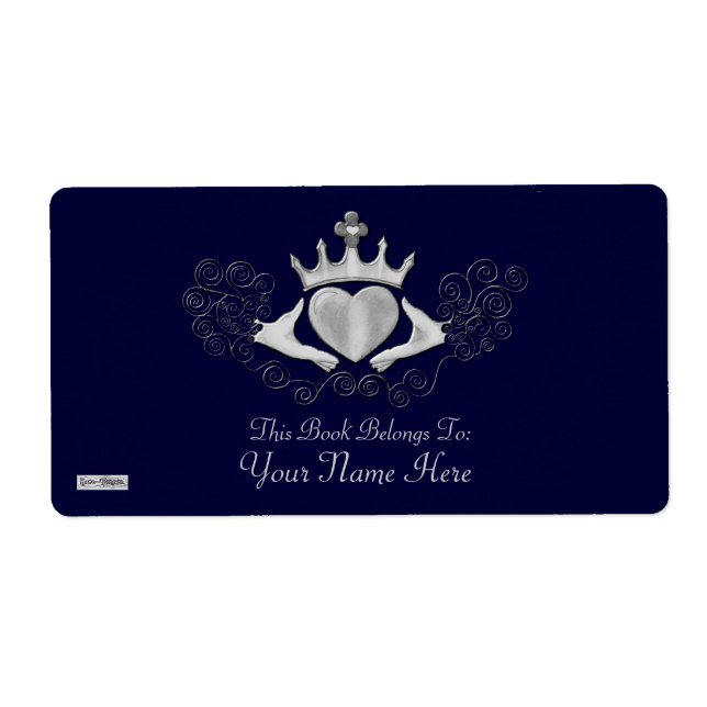 Étiquette Le Claddagh (Plaque) (Argent) (Devant)