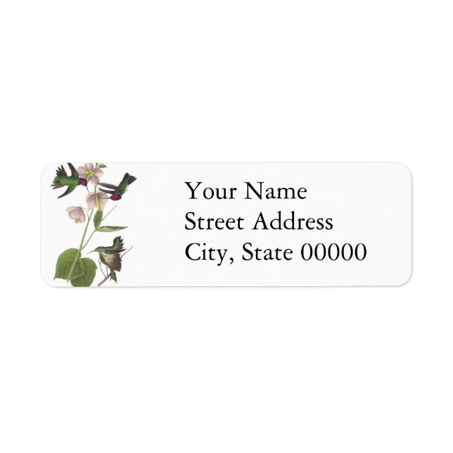 Étiquette Le colibri d'Anna, James Audubon (Devant)