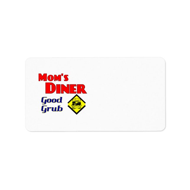 Étiquette Le dîner de maman Bon Grub Drôle Retro Dit (Devant)