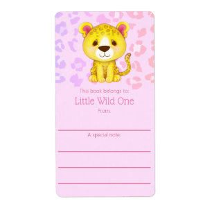 Étiquette Le Livre Girly Pink Leopard Appartient À La Plaque