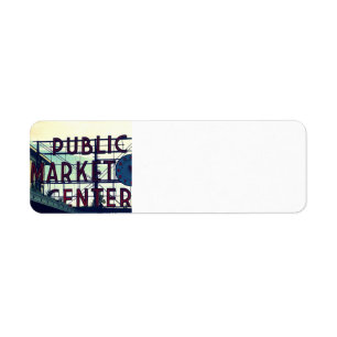 Étiquette Le marché Pike Place de Seattle