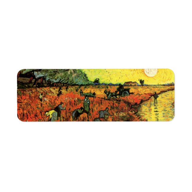Étiquette Le vignoble rouge par Vincent van Gogh (Devant)