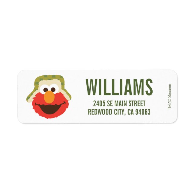 Étiquette Le visage d'Elmo Woodland (Devant)