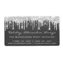 Étiquette Lecteurs Argent Confetti Bridal Sweet 16th Grey Kr