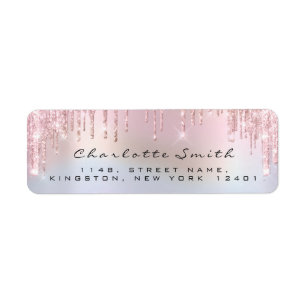 Étiquette Lecteurs RSVP Pink Blush Adresse de retour Hologra