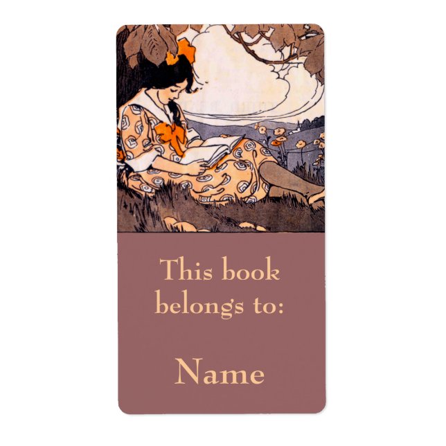 Étiquette Lecture de fille sous la plaque d'arborescence (Devant)