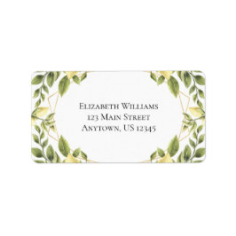 Étiquette Lemons Greenery Adresse de retour