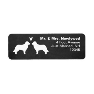 Étiquette Leonberger Silhouettes Amour Retour Adresse Étique