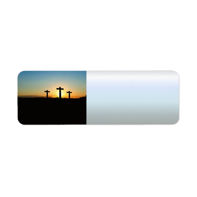 Étiquette Les croix de crucifixion au coucher du soleil (Devant)