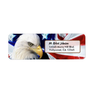 Étiquette Les Etats-Unis patriotiques Eagle chauve