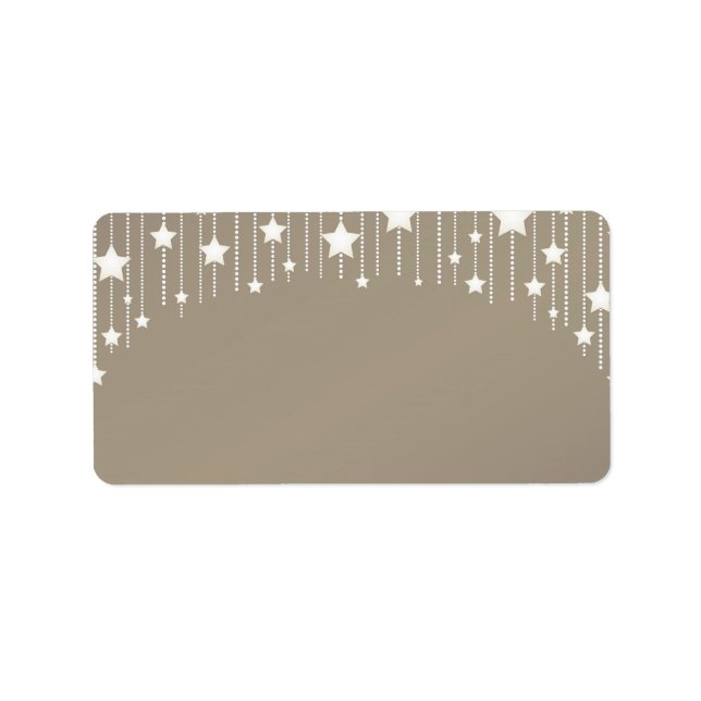 Étiquette Les étoiles de Noël garland blanc et beige artisan (Devant)