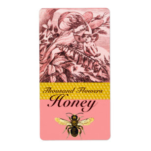 ÉTIQUETTE LES FLEURS DE PRINTEMPS ROMANTIQUES HONEY BEE, BEE