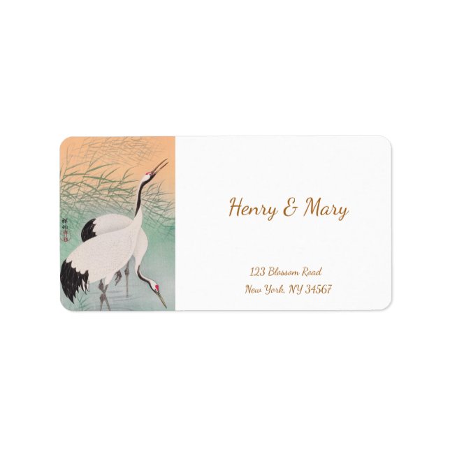 Étiquette Les grues d'Ohara Koson (Devant)