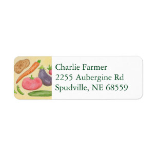 Étiquette Les légumes renvoient l'étiquette de adresse