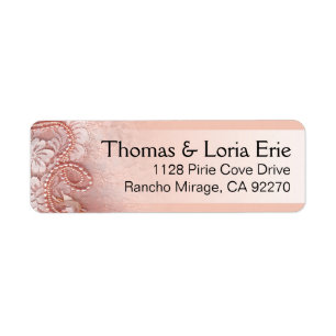 Étiquette Les perles et lacent le rose de pivoine de