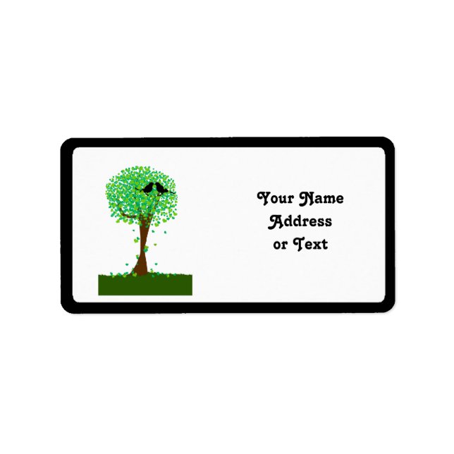 Étiquette Les tourterelles d'été assis dans un arbre de coeu (Devant)