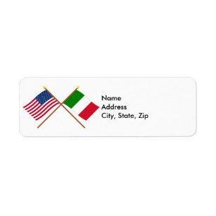 Étiquette Les USA et drapeaux croisés parItalie