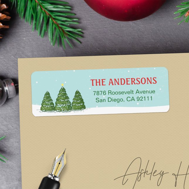 Étiquette Les Voeux D'Hiver Élégants Vacances Chic (Créateur téléchargé)