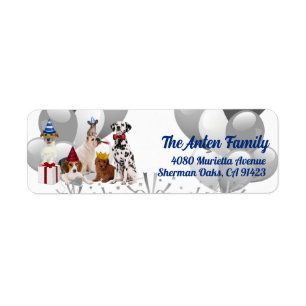 Étiquette Lets PAWty Anniversaire Chiens de fête Adresse de 