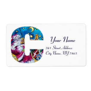 ÉTIQUETTE LETTRE C DE NOËL / MONOGRAM PÈRE NOËL INSPIRÉ
