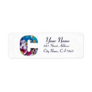 ÉTIQUETTE LETTRE C DE NOËL / MONOGRAM PÈRE NOËL INSPIRÉ