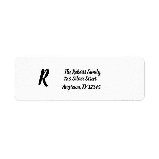 Étiquette Lettre de monogramme de script personnalisé simple (Devant)