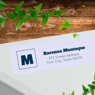 Étiquette Lettre de nom de monogramme personnalisé tendance 