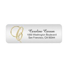 ÉTIQUETTE LETTRE MONOGRAPHIQUE D'OR D'ARGENT 'C' ENVELOPPE R