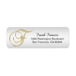 ÉTIQUETTE LETTRE MONOGRAPHIQUE D'OR D'ARGENT 'F' ENVELOPPE R