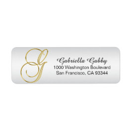 ÉTIQUETTE LETTRE MONOGRAPHIQUE D'OR D'ARGENT 'G' ENVELOPPE R