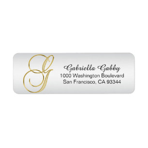 ÉTIQUETTE LETTRE MONOGRAPHIQUE D'OR D'ARGENT 'G' ENVELOPPE R