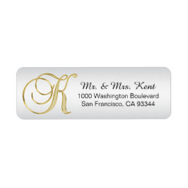 ÉTIQUETTE LETTRE MONOGRAPHIQUE OR ARGENT 'K' ENVELOPPE RETOU