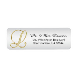 ÉTIQUETTE LETTRE MONOGRAPHIQUE OR ARGENT 'L' ENVELOPPE RETOU