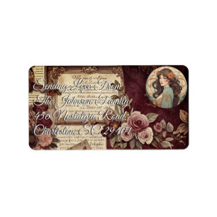 Étiquette Lettres d'amour Boho Floral – Romantique Vintage