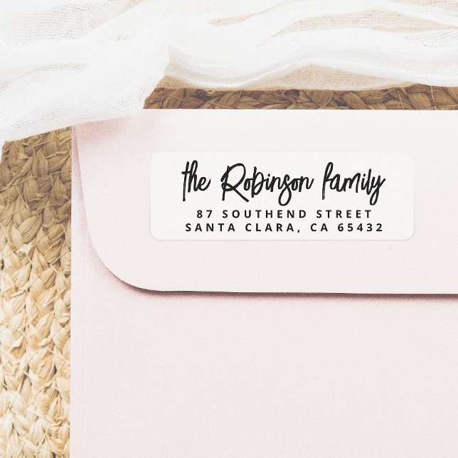 Étiquette Lettres modernes Gras Nom de famille Adresse de re (Créateur téléchargé)