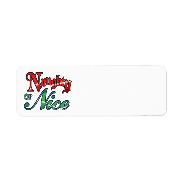 Étiquette Lettres rouges rétro Noël, Naughty ou Nice (Devant)