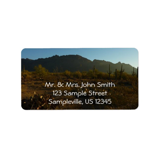 Étiquette Lever du soleil du Saguaro dans le parc national d (Devant)