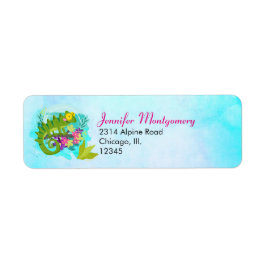 Étiquette Lézard tropical aux fleurs