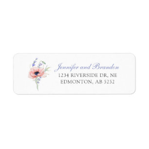Étiquette Libellé d'adresse de retour Floral Custom Wedding